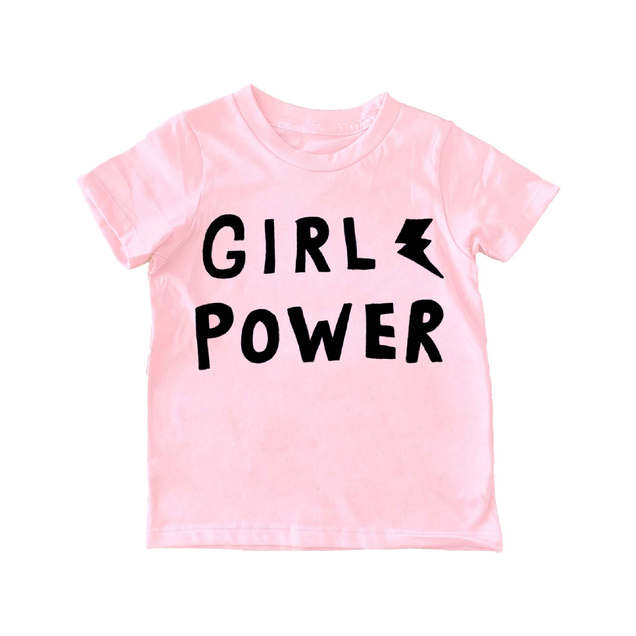 Kids Girl Power T-Shirt – Cotton, Short Sleeve in Pink