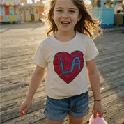 Kids Organic Cotton LA Heart T-Shirt, Artist-Made in Natural