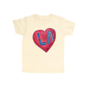 Kids Organic Cotton LA Heart T-Shirt, Artist-Made in Natural