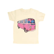 Kids Organic Cotton Pink Venice Wheels T-Shirt – Artist-Made in Natural
