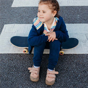 Organic Kids Unisex Zip-Up Hoodie in Navy Blue, Sustainable Cotton