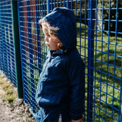 Organic Kids Unisex Zip-Up Hoodie in Navy Blue, Sustainable Cotton
