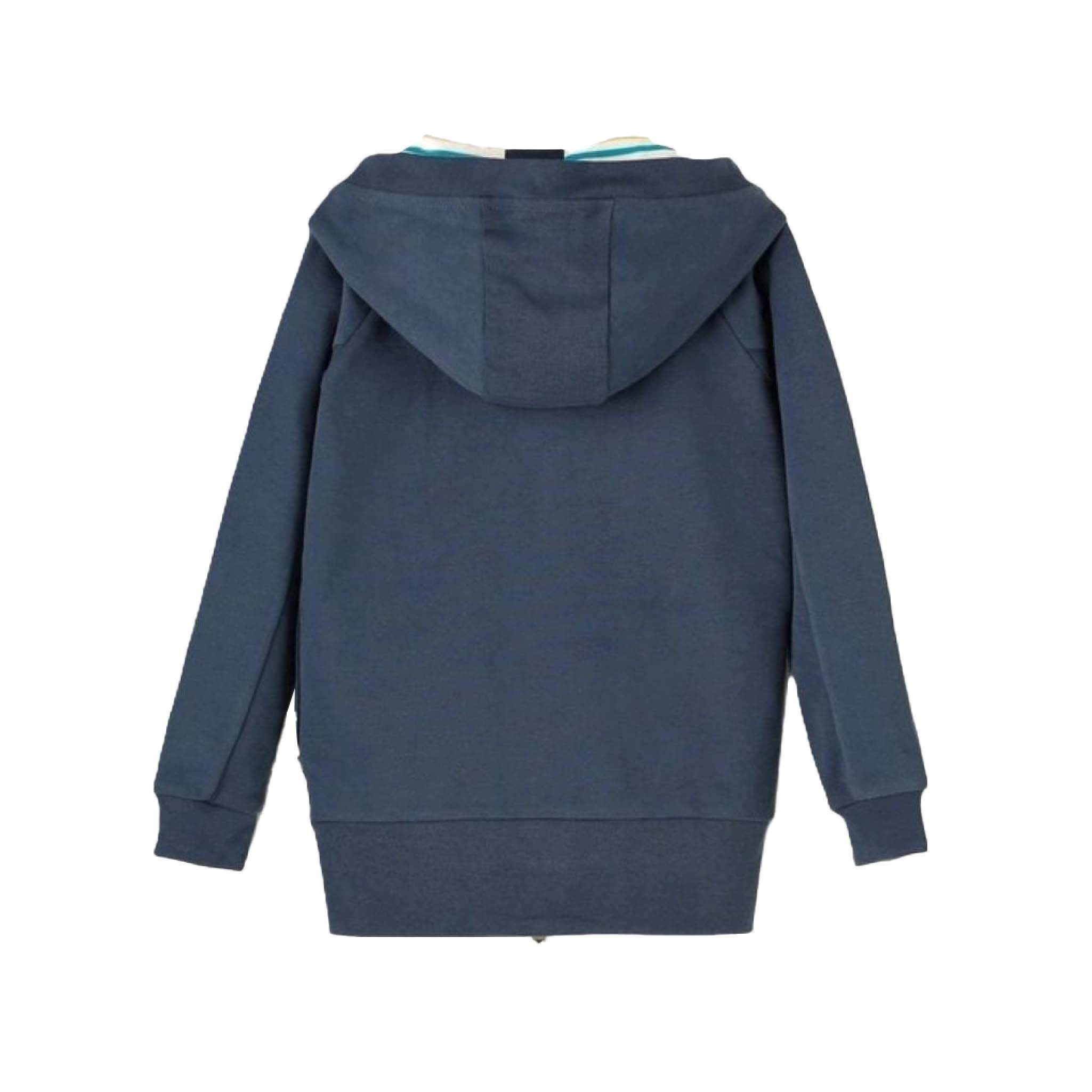 Organic Kids Unisex Zip-Up Hoodie in Navy Blue, Sustainable Cotton