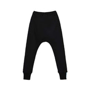 Organic Kids Unisex Knee Patch Joggers in Black Ink, Sustainable Terry Cotton