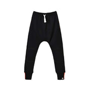 Organic Kids Unisex Knee Patch Joggers in Black Ink, Sustainable Terry Cotton