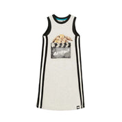 Girls Organic Bunny Midi Dress Grey Marl GOTS Certified