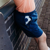 Kids Organic Cotton Navy Bermuda Shorts – Unisex, Soft, Easy-Wear