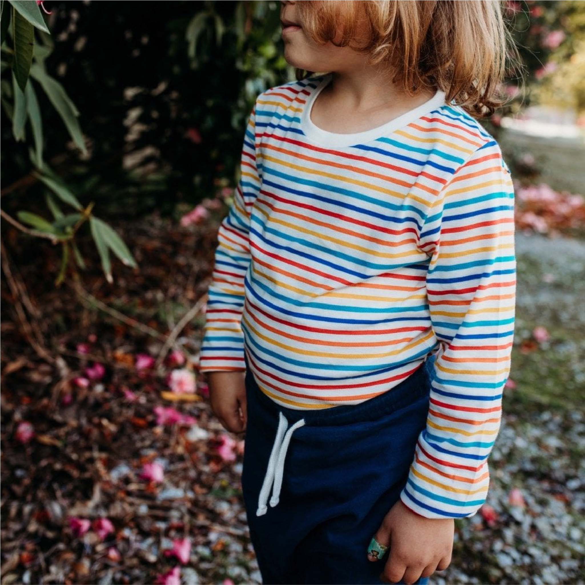 Kids Organic Cotton Stripe Long‑Sleeve Top – Unisex, Breathable, Easy‑Care