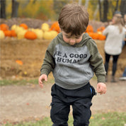 Kids Unisex Good Human Super Soft Hoodie in Grey & Camo