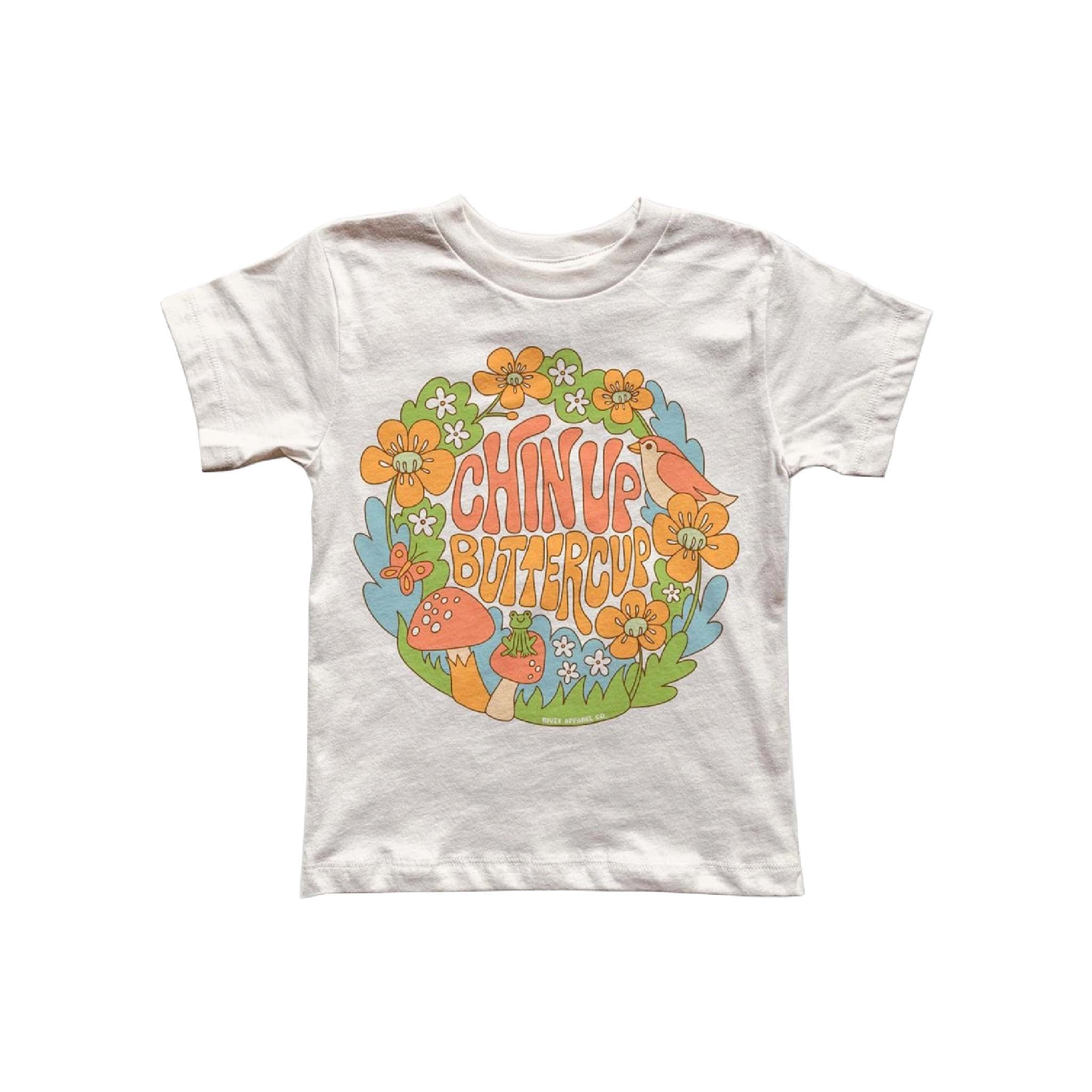 Kids Vintage Wash Chin Up Buttercup T-Shirt in Natural