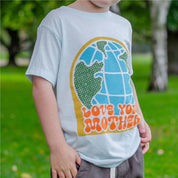 Kids Love Your Mother Lightweight Cotton T-Shirt in Ice Blue