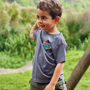 Kids Retro Nature Rocks T-Shirt in Asphalt Grey