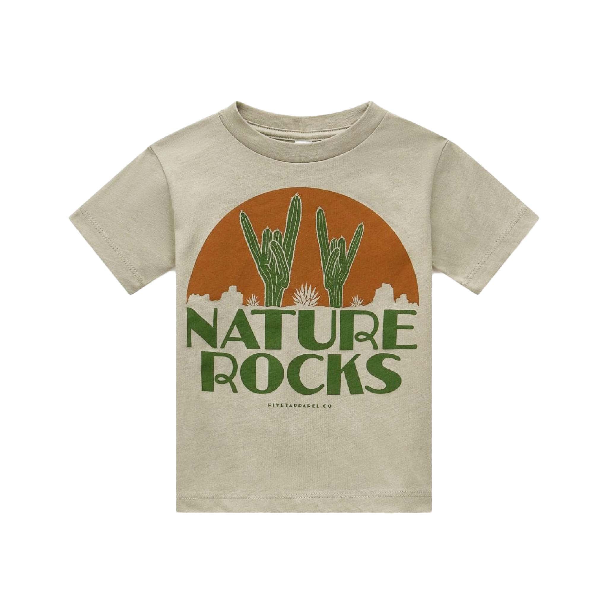 Kids Nature Rocks T-Shirt in Mushroom Grey