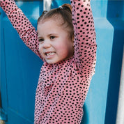 Kids Unisex Sustainable Rose Polka Dot Long-Sleeve T-Shirt