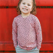 Kids Unisex Sustainable Rose Polka Dot Long-Sleeve T-Shirt