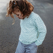 Kids Sustainable Unisex Mint Lines Long-Sleeve T-Shirt