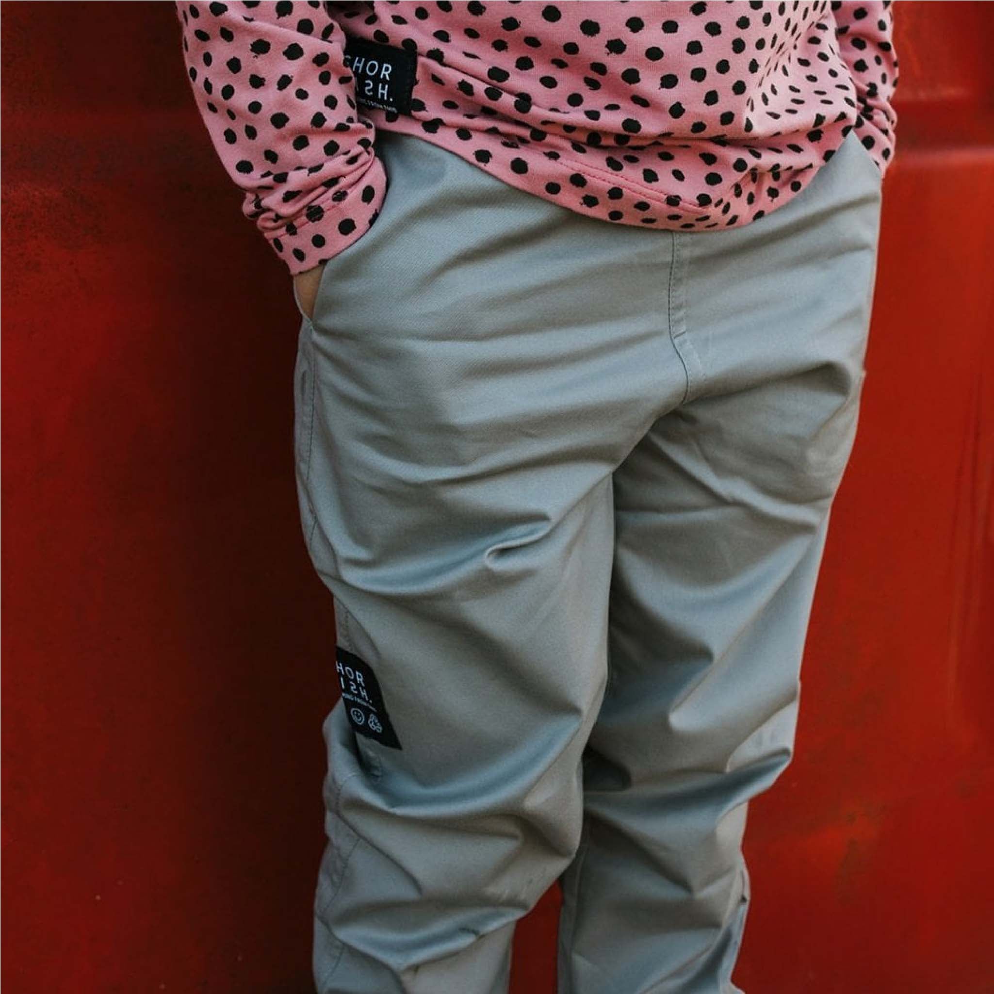 Kids Unisex Sustainable Unisex Stone Grey Slouchy Trousers