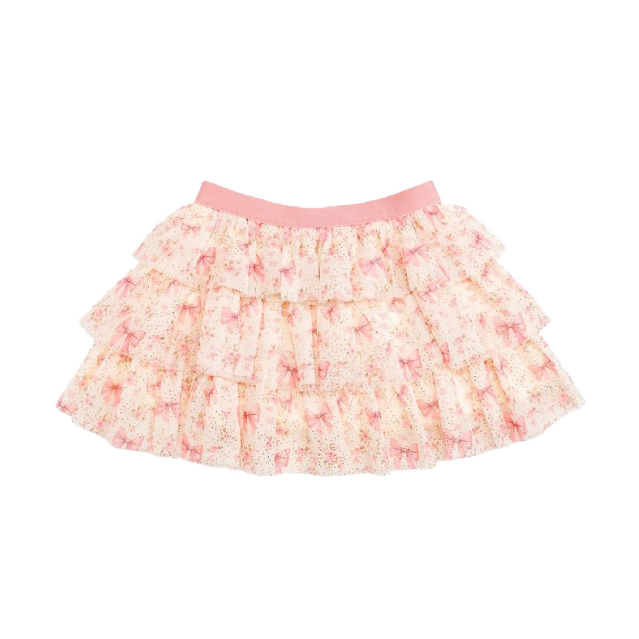Girls Ditsy Floral Petal Tutu Skirt in Cream