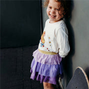Girls Whimsical Lavender Petal Tutu Skirt
