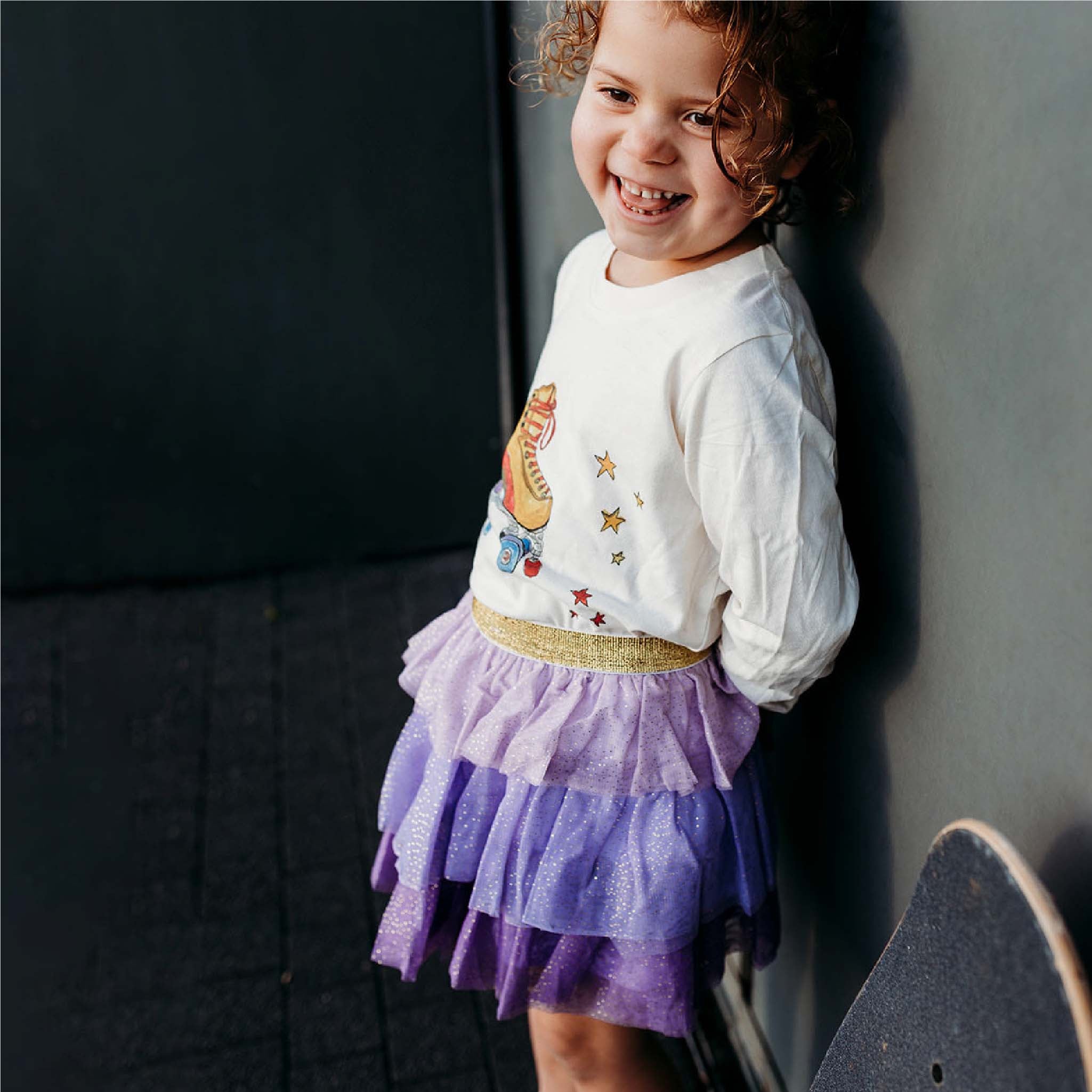 Girls Whimsical Lavender Petal Tutu Skirt