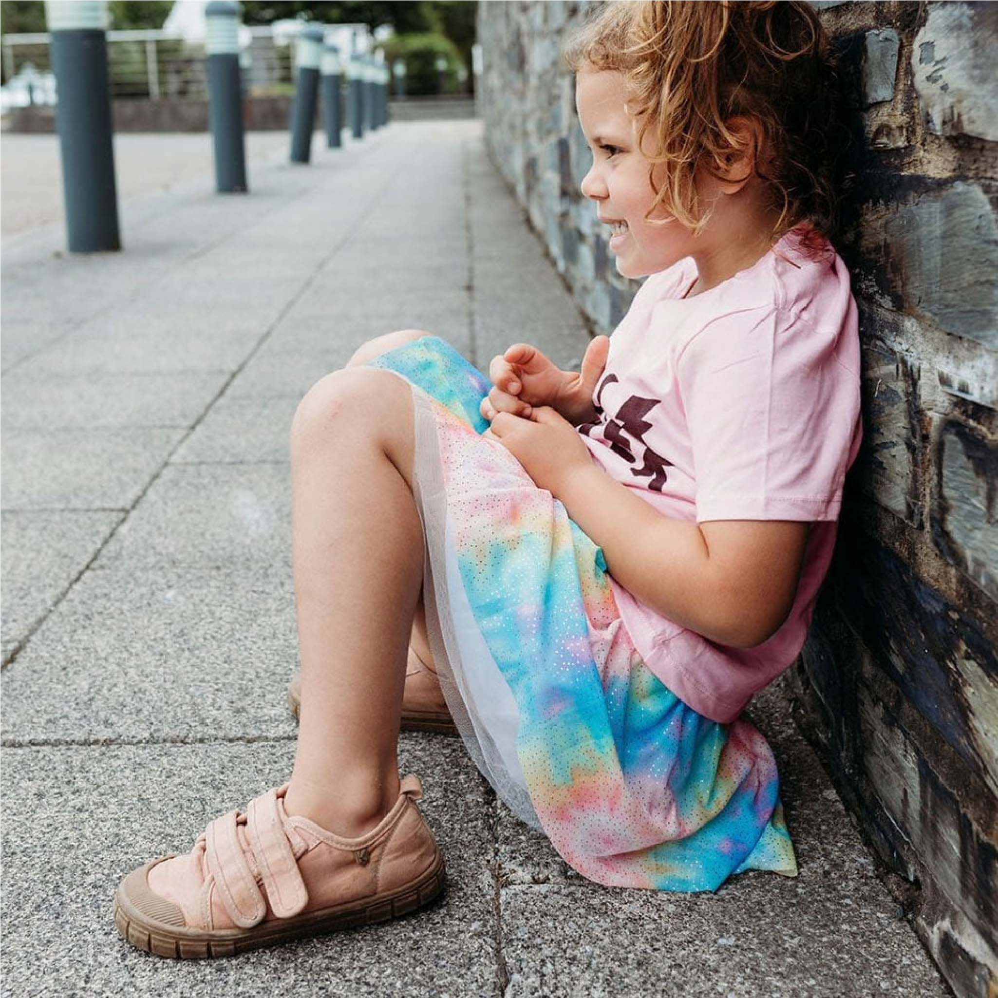 Girls Pastel Tie Dye Glitter Tutu Skirt