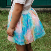 Girls Pastel Tie Dye Glitter Tutu Skirt