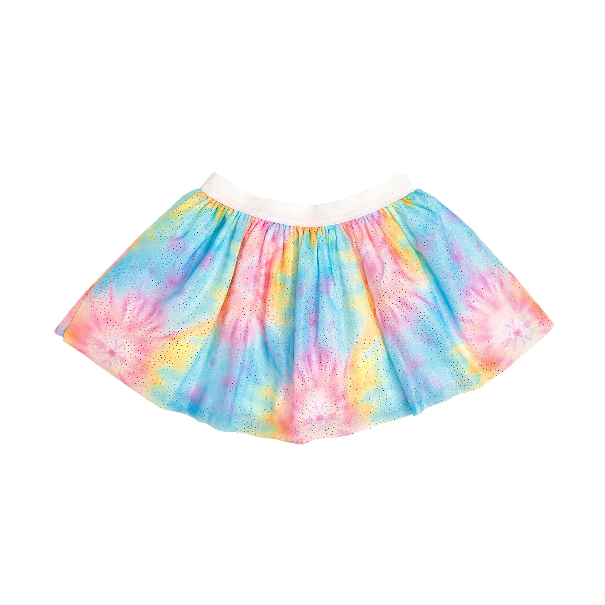 Girls Pastel Tie Dye Glitter Tutu Skirt