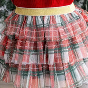 Girls 3-Tiered Tutu Skirt in Red Plaid