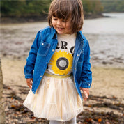 Girls Retro Gold Stripe Shimmer Tutu Skirt