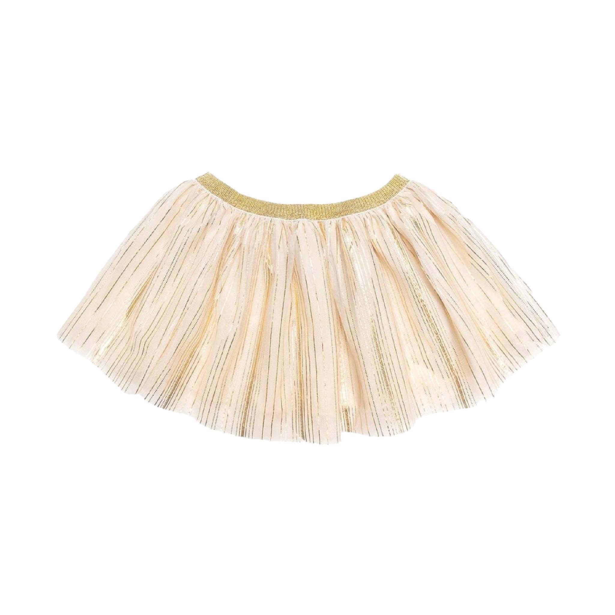 Girls Retro Gold Stripe Shimmer Tutu Skirt