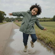 Kids Unisex Waterproof Raincoat in Khaki