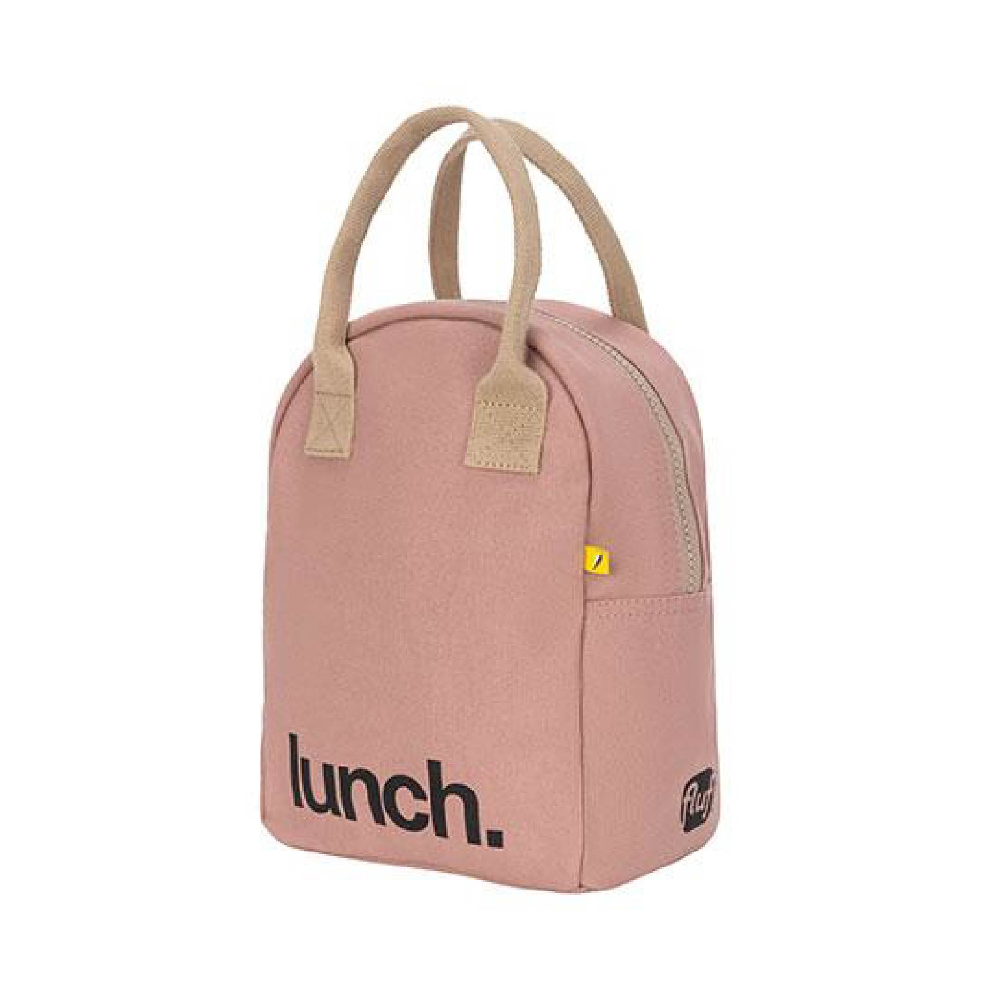Zipper Lunch Bag in Mauve Pink
