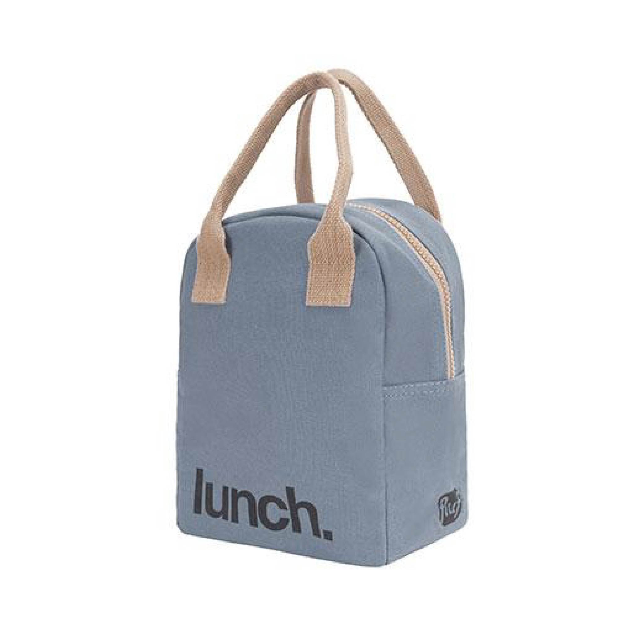 Fluf Zipper Lunch Bag in Blue