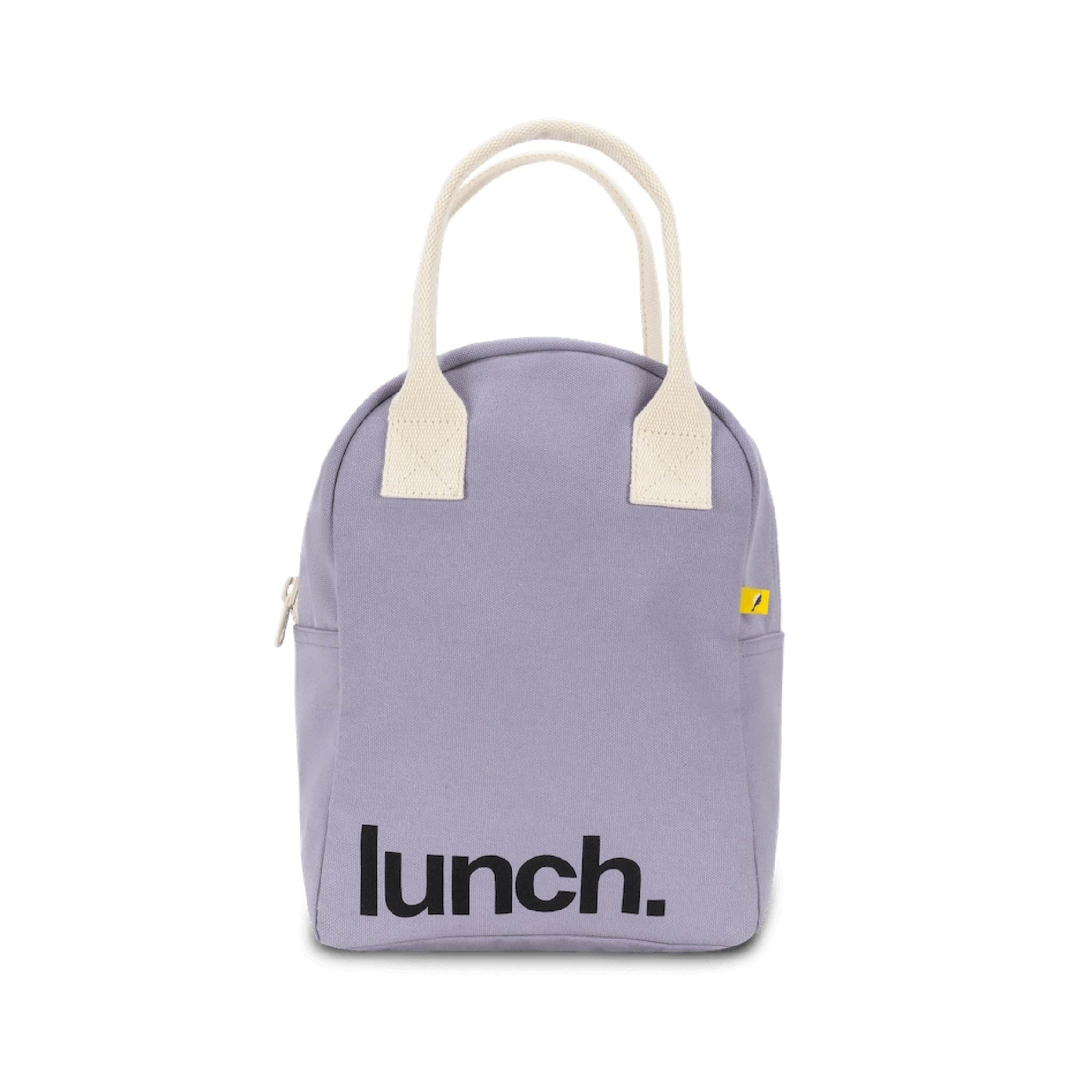 Back to School Set in Lavender: matching Fluf Zipper Lunch Bag