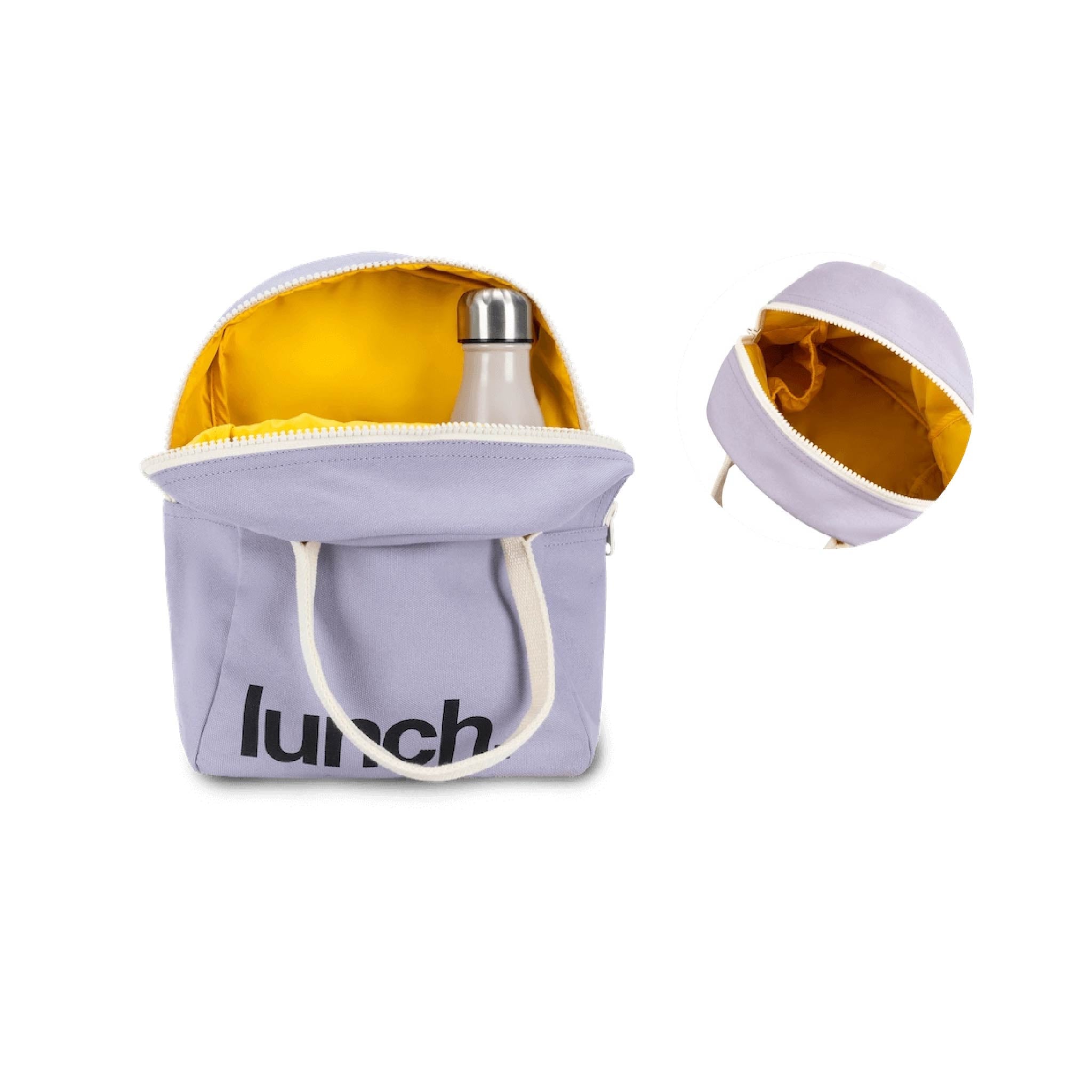 Fluf Zipper Lunch Bag in Lavender