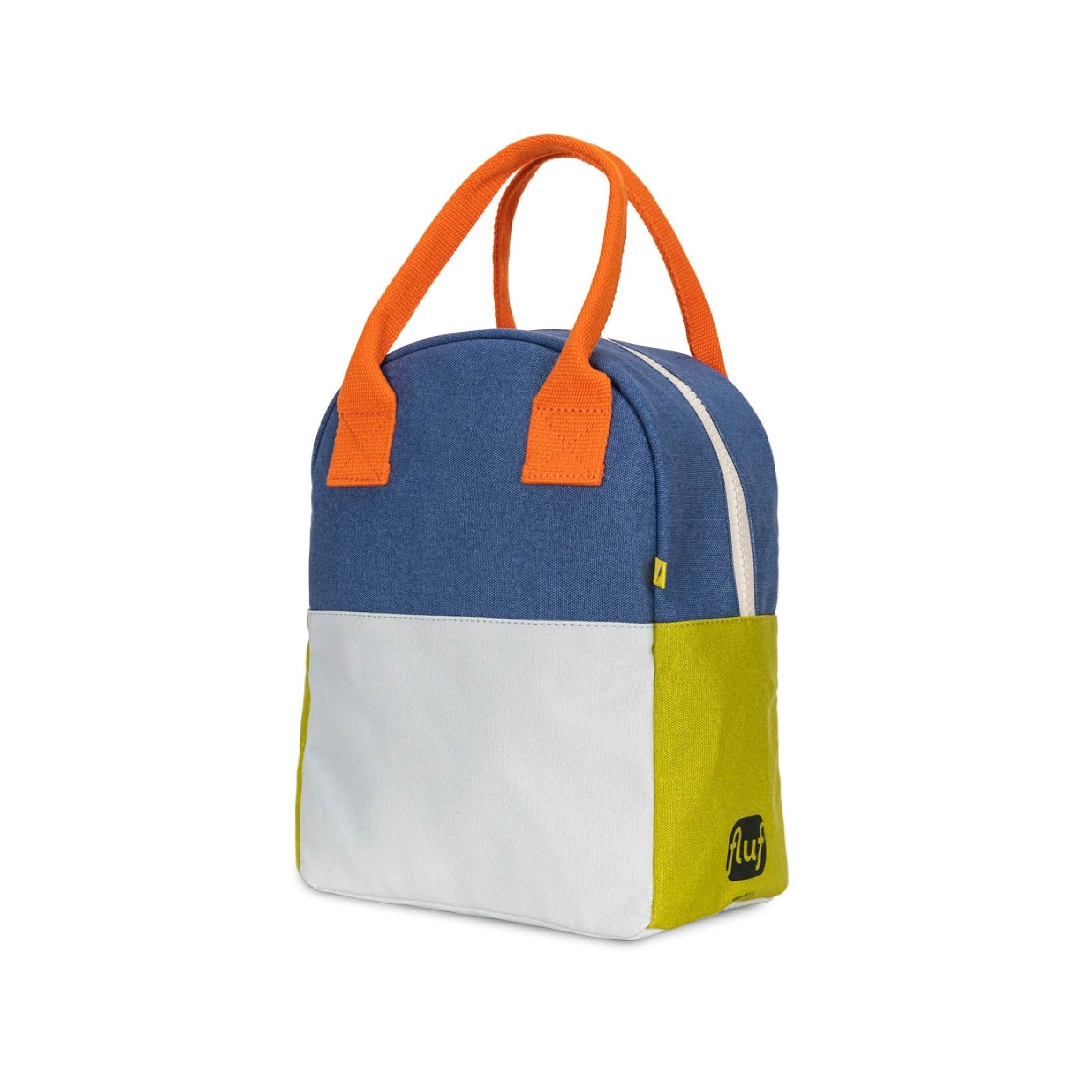 Fluf Zipper Lunch Bag in Two Tone Citrus Sky