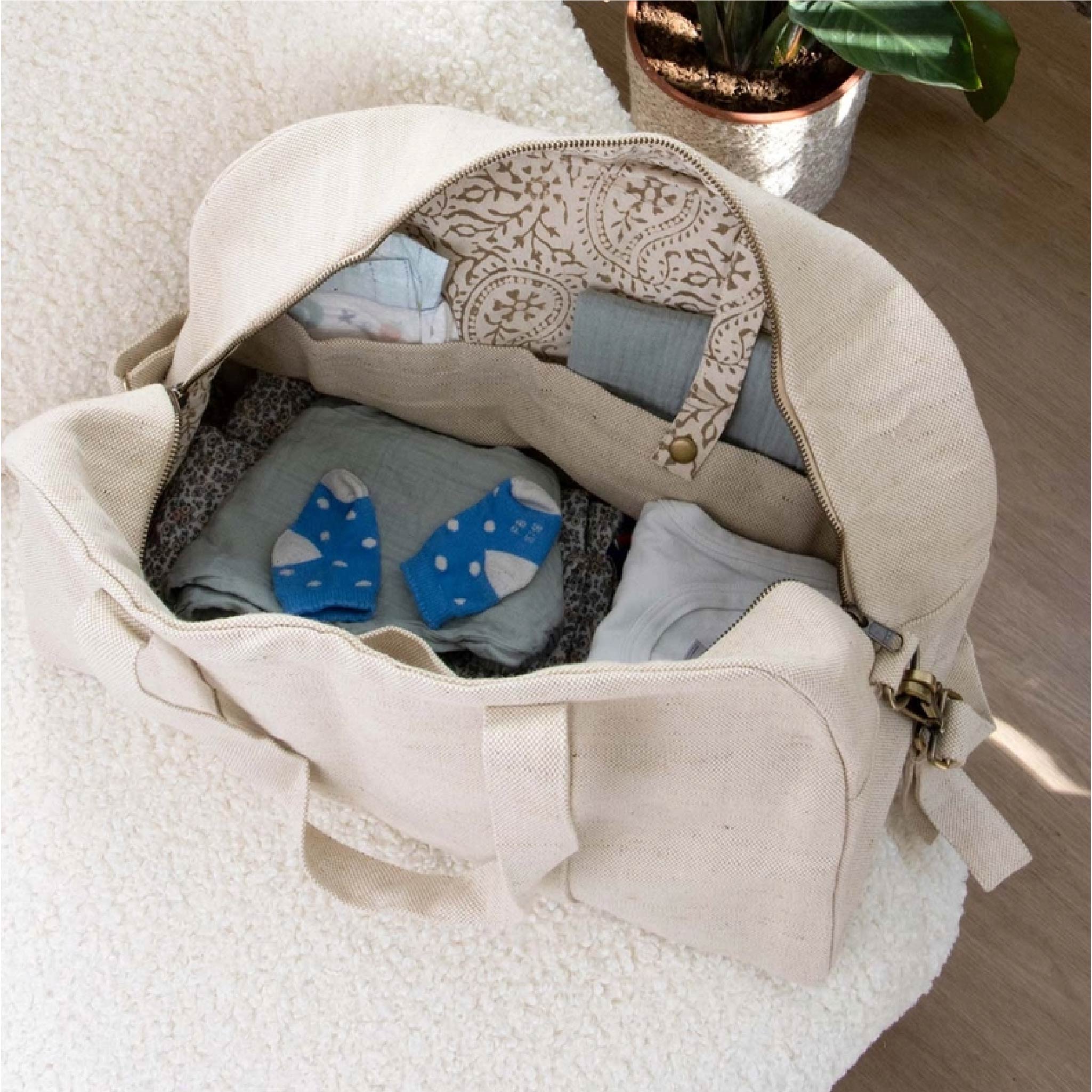 Basile Diaper Bag in Natural Jute