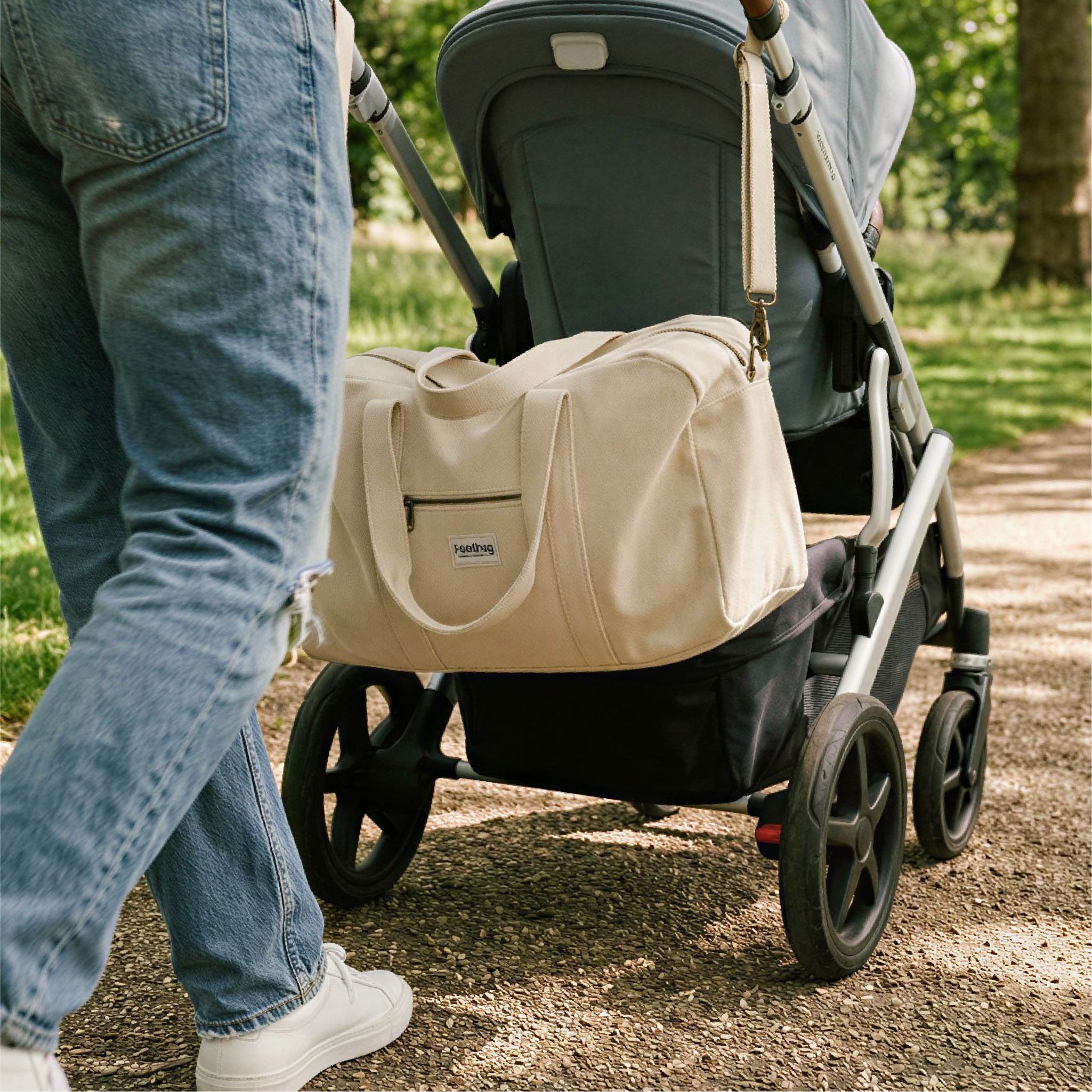 Basile Diaper Bag in Natural Jute