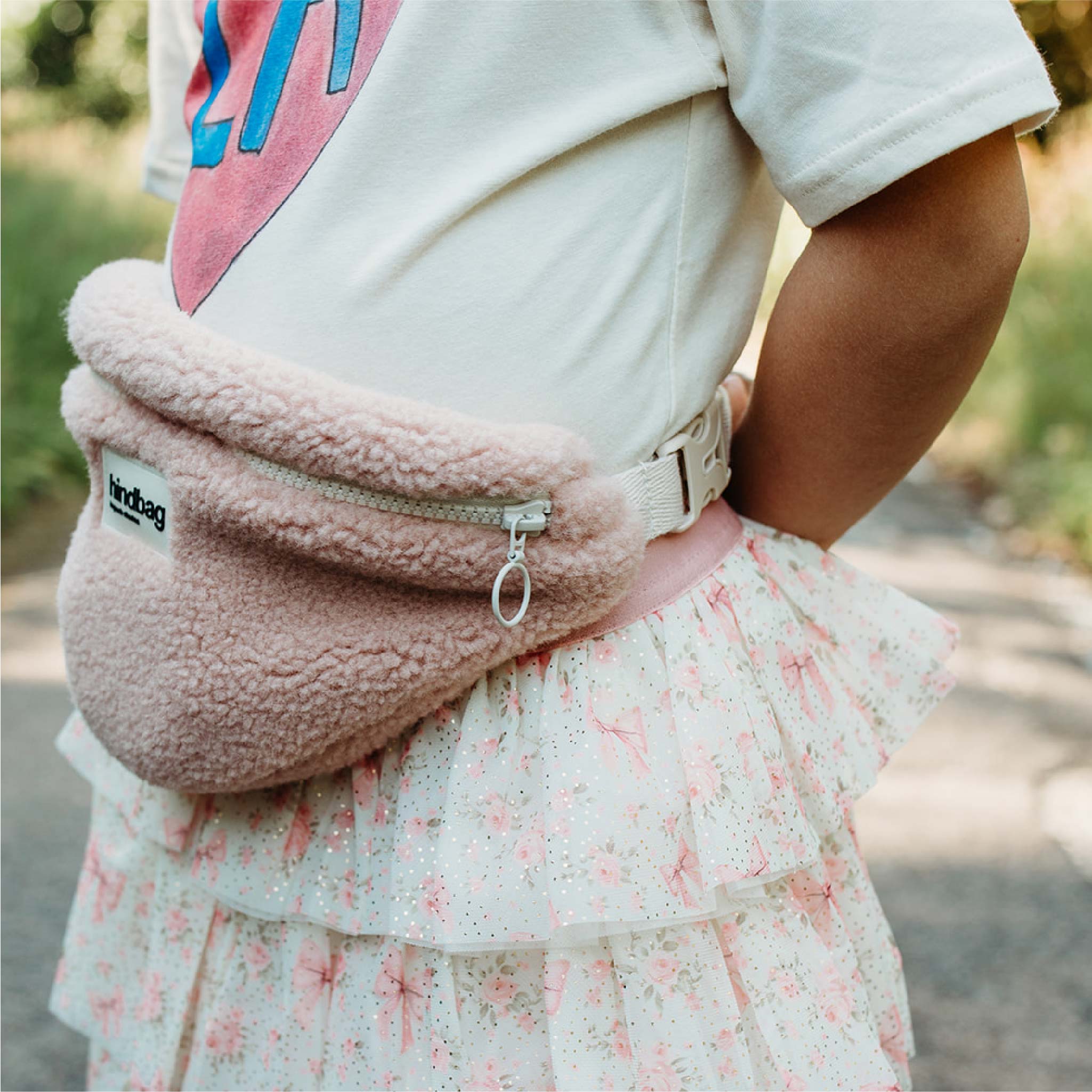 Augustin Teddy Mini Bum Bag in Powder Pink