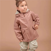 Kids Unisex Waterproof Raincoat in Rose