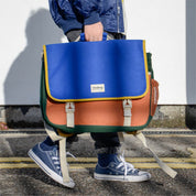 Léo Tricolore Schoolbag in Electric Blue