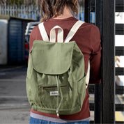 Eliot Backpack Olive - Organic Cotton Canvas