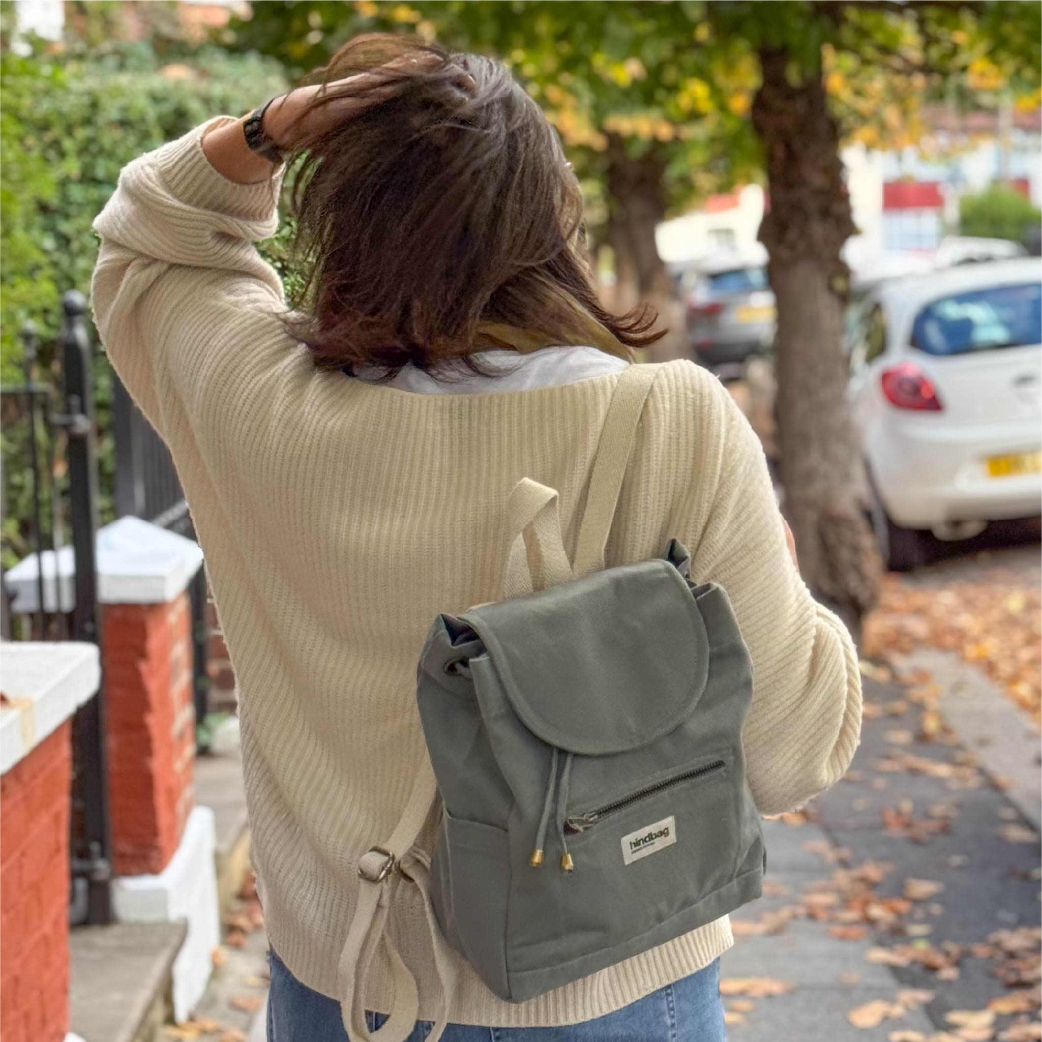 Mini Eliot Backpack – Organic Cotton Canvas in Sage Green