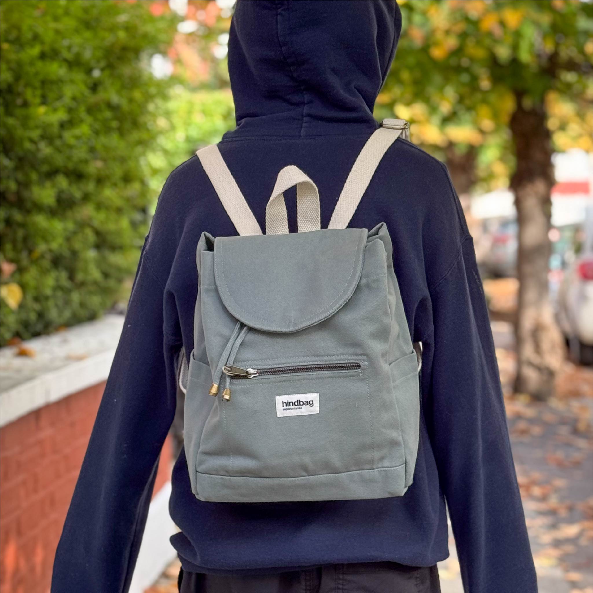 Mini Eliot Backpack – Organic Cotton Canvas in Sage Green