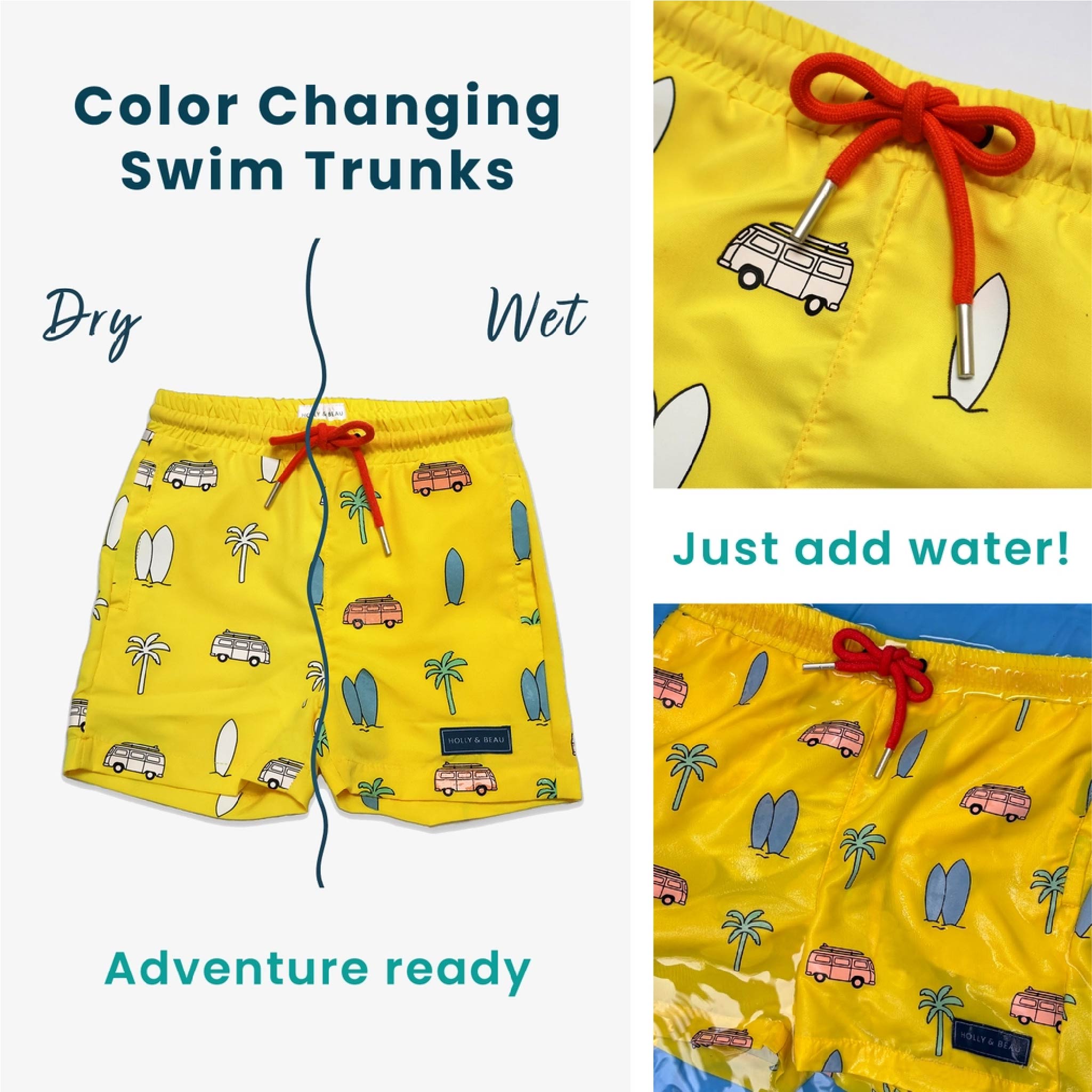 Surfboard Colour-Changing Swim Shorts