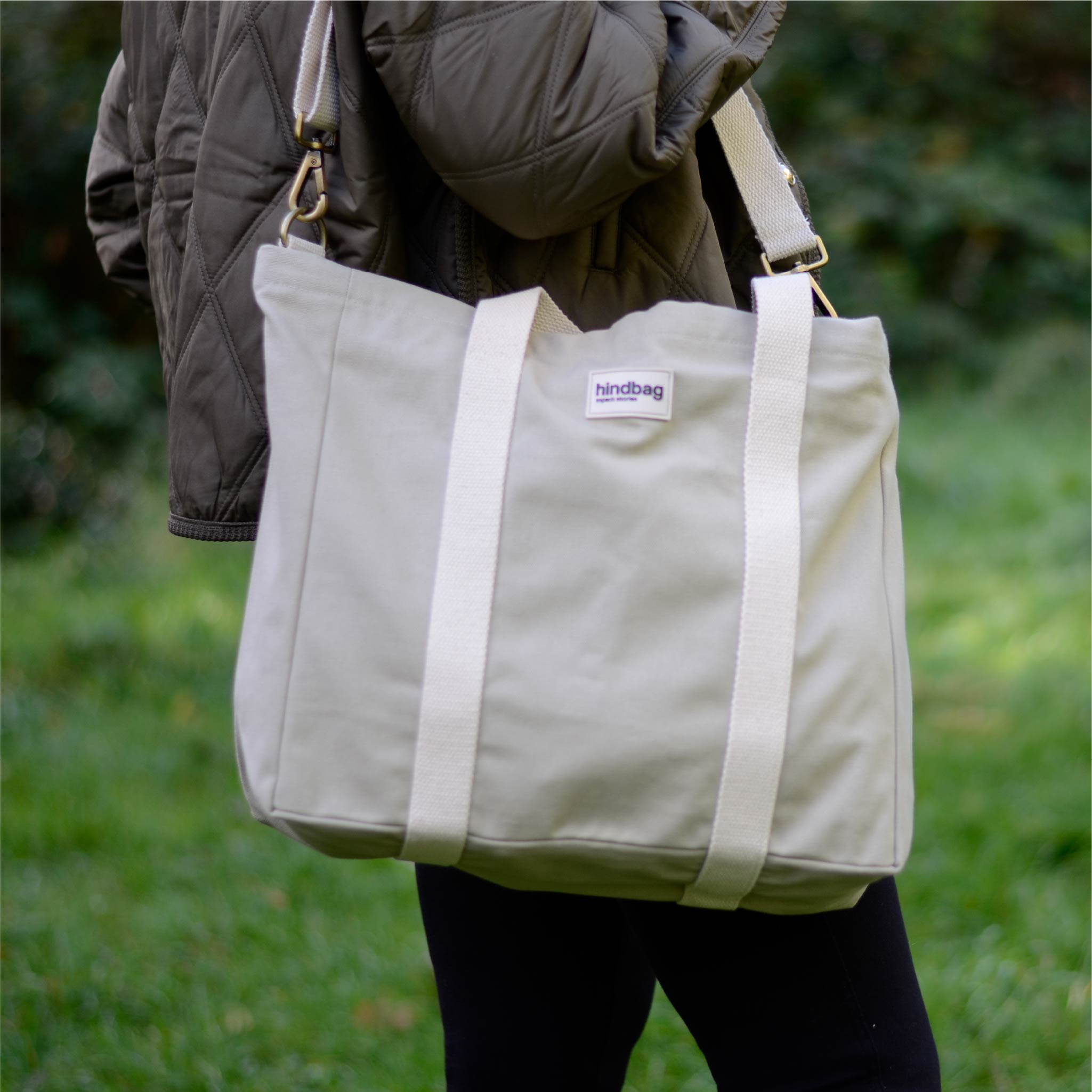 Cesar Tote Bag in Green Clay – Organic Cotton Canvas