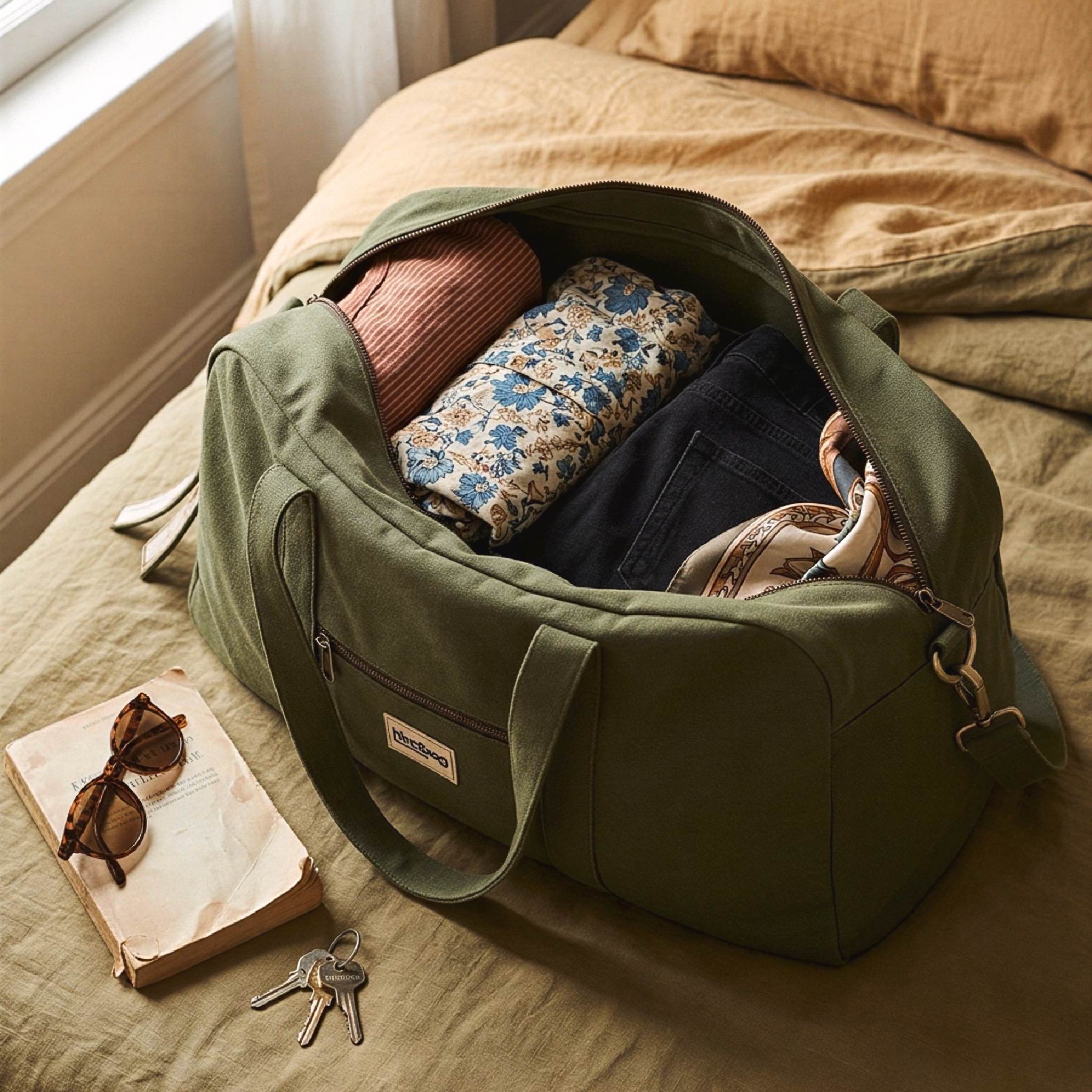 Basile Weekend Bag in Olive