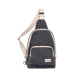 Felix Sling Bag in Dark Grey Denim