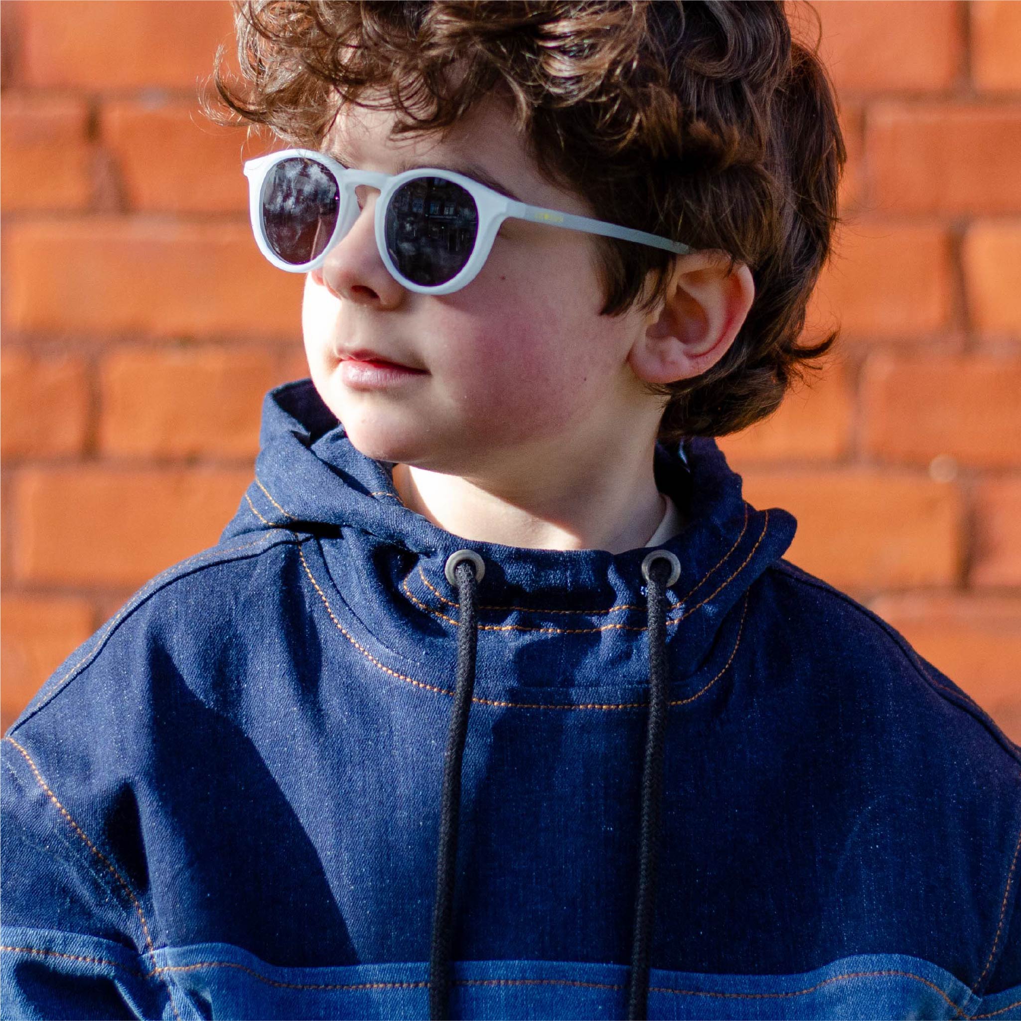 Kids Unisex Denim Hoodie with Multi Wash Panels