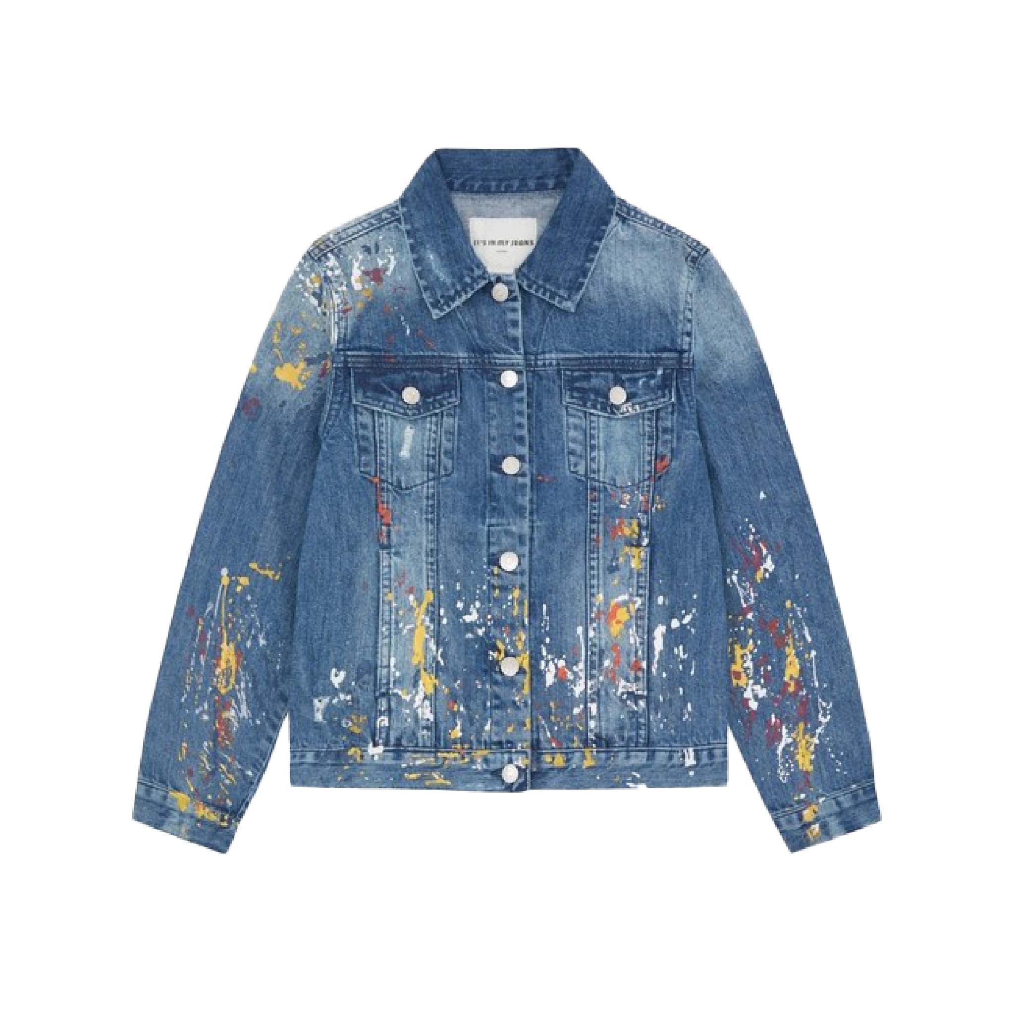 Premium Handcrafted Denim Paint Splatter Jacket